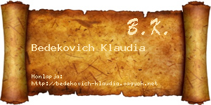 Bedekovich Klaudia névjegykártya